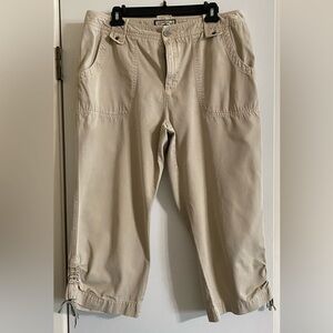 Caribbean Men's or women’s Cargo Pants in Tan cropped with ties on side